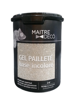 Лак MAITRE DECO GEL PAILLETE BASE INCOLORE основа для глиттера 1л MD GP-BC-10 - фото 117927