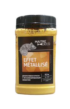 Краска декоративная MAITRE DECO EFFET METALLISE Or с металлизированным эффектом 0,3кг MD ET-200-03 - фото 117928