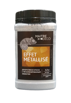 Краска металлизированная MAITRE DECO EFFET METALLISE ARGENT база ARGENT 0,3л MD ET-100-03 - фото 117931