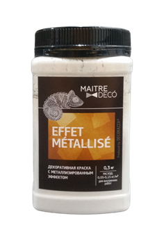 Краска металлизированная MAITRE DECO EFFET METALLISE ARGENT база BLANC 0,3л MD ET-300-03 - фото 117933