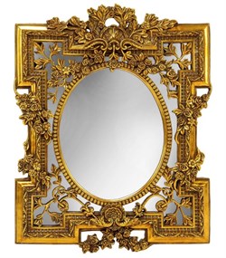 Зеркало с обрамлением Богемия 600*1000 золото - фото 119004