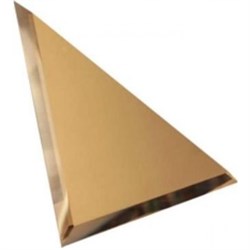Плитка ДСТ треугольная зеркальная бронзовая матовая 180*180 мм. с фацетом ТЗБм1-01 - фото 119016