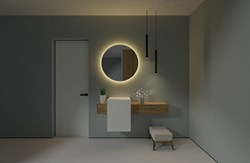 Зеркало для ванной комнаты MOON круглое 100 см Золото - фото 119022