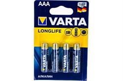 Батарейка VARTA Longlife Extra Micro 1.5V-LR03/AAA (4шт) арт.0001-4103-101-414 - фото 119459