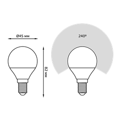 Лампа Gauss LED Globe E14 6,5W 100-240V 4100K 1/10/50 105101207 - фото 120413
