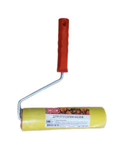 Валик DECOR для прикатки обоев резиновый 240мм, ручка 8мм 138-1255 - фото 120458