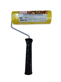 Валик DECOR для прикатки обоев резиновый 180мм, ручка 6мм 138-1180 - фото 120471