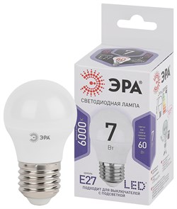 Лампа светодиодная ЭРА LED P45-7W-860-E27 - фото 121829