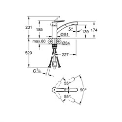 Смеситель GROHE Start DN 15 для мойки, однорычажный 303072431 - фото 122132