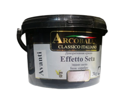 Краска декоративная РАДУГА Arcobaleno Effetto Seta Бархат Avanti серебро (3кг) - фото 122771