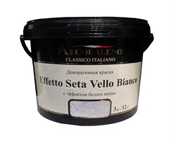 Краска декоративная РАДУГА Arcobaleno Effetto Seta Vello Bianco База белый шелк 3кг - фото 123018