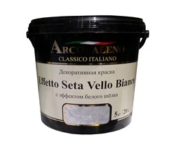 Краска декоративная РАДУГА Arcobaleno Effetto Seta Vello Bianco База белый шелк 5кг - фото 123019