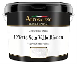 Краска декоративная РАДУГА Arcobaleno Effetto Seta Vello Bianco База белый шелк 5кг - фото 123021
