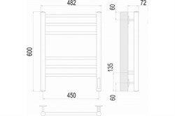 Полотенцесушитель ТЕРМИНУС Аврора П6 450*600 электро ( new встроенный диммер) КС белый матовый - фото 124683