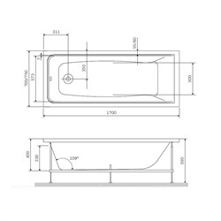 Ванна акриловая AM.PM Gem A1 170*70 W90A-170-070W-A1 - фото 124907