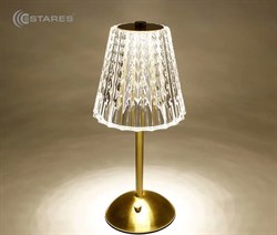 Светильник ESTARES настольный светоCRYSTAL M 3W R-ON/OFF-130x295-CLEAR/GOLD-DC5V/1A-IP20 УУО00004573 - фото 125153