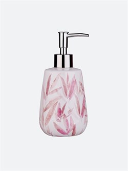 Дозатор для жидкого мыла MOROSHKA Akvarel 8,6х8,6х18см, белый+розовый 976-308-02 - фото 125420