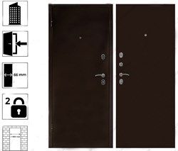 Дверь металлическая ТИТАН-2050/960/L мет/мет антик медь - фото 126142