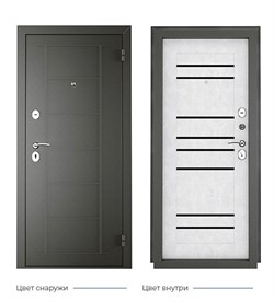Дверь металлическая ТИТАН-2050/960/L 8С бетон снежный/графит - фото 126143