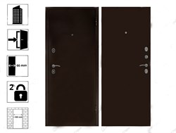 Дверь металлическая ТИТАН-2050/860/R мет/мет антик медь - фото 126144
