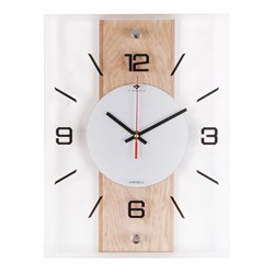Часы настенные РУБИН Классика из МДФ стеклянные прямоугольные 2938-001 - фото 126346
