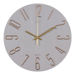 Часы настенные РУБИН Классика d=30см, корпус серый+золото 3010-007 - фото 126357
