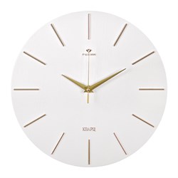 Часы настенные РУБИН Классика d=30см, корпус белый+золото 3020-004 - фото 126361