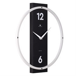 Часы настенные РУБИН Time 2 металл+ дерево, круг d=30,5см, черный+белый 3330-002 - фото 126379