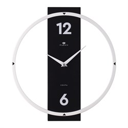 Часы настенные РУБИН Time 2 металл+ дерево, круг d=30,5см, черный+белый 3330-002 - фото 126380