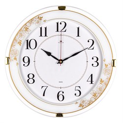 Часы настенные РУБИН Классика, круг со вставками d=33,5см, корпус белый 3427-002 - фото 126383