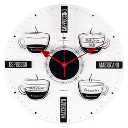 Часы настенные РУБИН Coffee time прозрачные, открытая стрелка 3433-001 - фото 126386