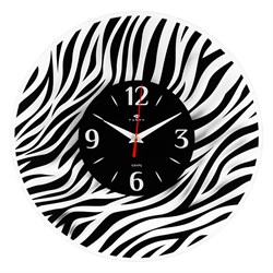 Часы настенные РУБИН Зебра черные, открытая стрелка 3433-003 - фото 126391