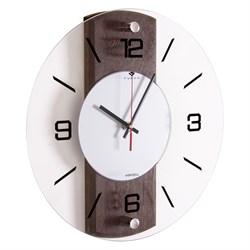 Часы настенные РУБИН Классика из МДФ стеклянные круглые d=34см 3435-002 - фото 126400