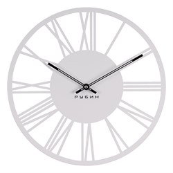 Часы настенные РУБИН Рим из металла, d=35см, белый3532-003 - фото 126407