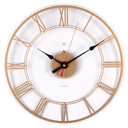 Часы настенные РУБИН Римские цифры прозрачные d-39см, открытая стрелка 4041-001Gld - фото 126411