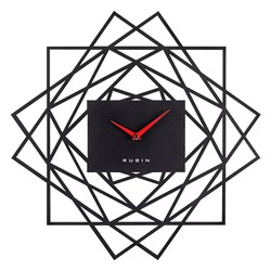 Часы настенные РУБИН Геометрия из металла, d=50см, открытая стрелка, черный 5019-001 - фото 126449