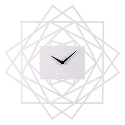 Часы настенные РУБИН Геометрия из металла, d=50см, открытая стрелка, белый 5019-003 - фото 126451