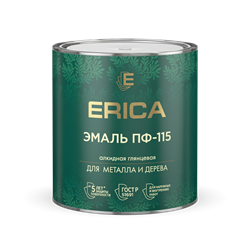Эмаль ERICA ПФ-115 алкидная глянцевая, для металла и дерева, лимон 2,6кг - фото 127261