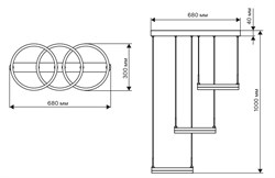 Люстра светодиодная RITTER RIVO диммируемая ДУ, 3 режима 680*300*1000 72Вт 17м² белый/золото 52090 4 - фото 128361