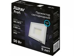 Прожектор светодиодный RITTER PROFI 50Вт 6500К 5000Lm IP65 230В черный 53408 6 - фото 128430