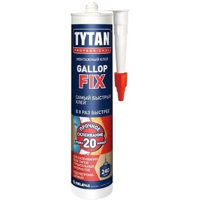 Клей TYTAN монтажный Professional GALLOP FIX (290 мл) белый - фото 12864