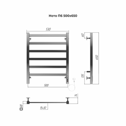 Полотенцесушитель ТЕРМИНУС Ното П6 500*650 электро (quick touch) - фото 129059