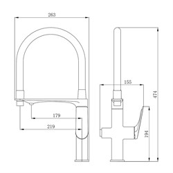 Смеситель MITSUISHI для кухни с подключением к фильтру TOK-MIT-1012 - фото 129259