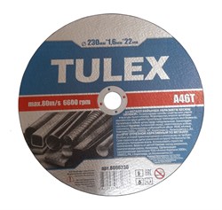 Круг TULEX отрезной абразивный по металлу для УШМ, 230мм*1,6мм*22мм 8006230 - фото 129736