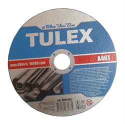 Круг TULEX отрезной абразивный по металлу для УШМ, 150мм*1,4мм*22мм 8004150 - фото 129740
