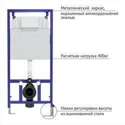 Инсталляция BERGES для скрытого монтажа унитаза NOVUM без кнопки 40000 - фото 130994