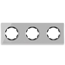 Рамка ONEKEYELECTRO горизонтальная стеклянная тройная серая 2E52301302 - фото 131260