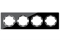 Рамка ONEKEYELECTRO горизонтальная стеклянная на 4 прибора черная 2E52401303 - фото 131481