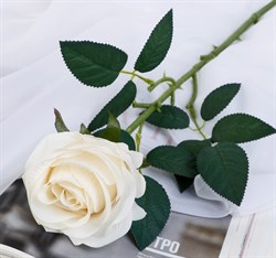 Цветок искусственный Роза Летисия 7*64см белый 4738212 - фото 131602