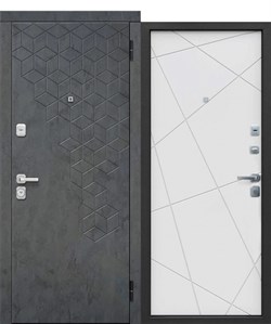 Дверь металлическая Феникс Линии велюр белый софт (960мм) правая - фото 132511